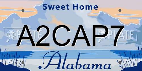 A2CAP7 Alabama License Plate
