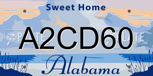 A2CD60 Alabama License Plate