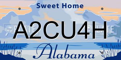 A2CU4H Alabama License Plate