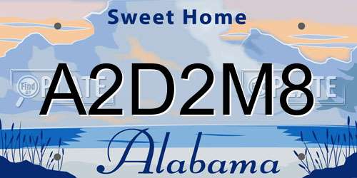 A2D2M8 Alabama License Plate