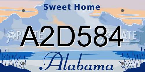 A2D584 Alabama License Plate