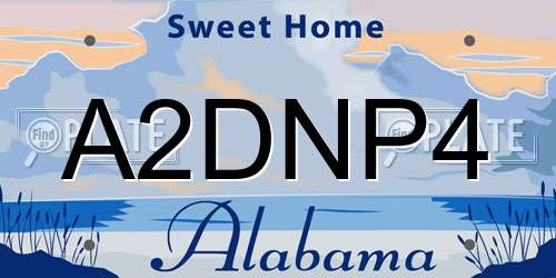 A2DNP4 Alabama License Plate