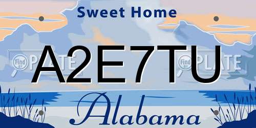 A2E7TU Alabama License Plate
