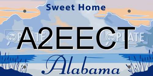 A2EECT Alabama License Plate