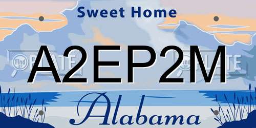 A2EP2M Alabama License Plate