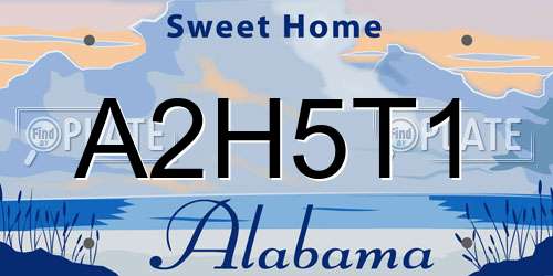 A2H5T1 Alabama License Plate