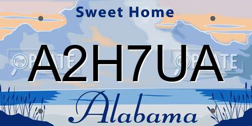 A2H7UA Alabama License Plate