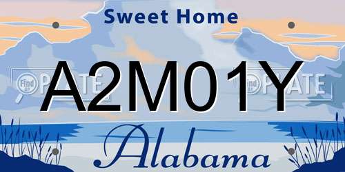 A2M01Y Alabama License Plate