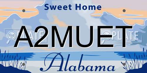A2MUET Alabama License Plate