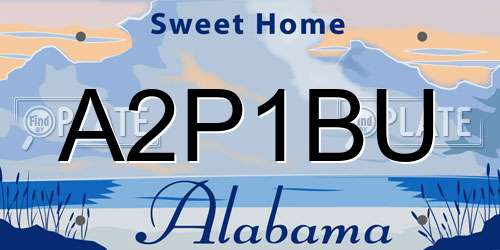 A2P1BU Alabama License Plate