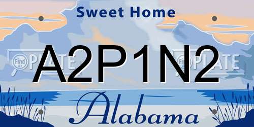 A2P1N2 Alabama License Plate