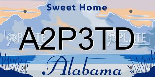 A2P3TD Alabama License Plate