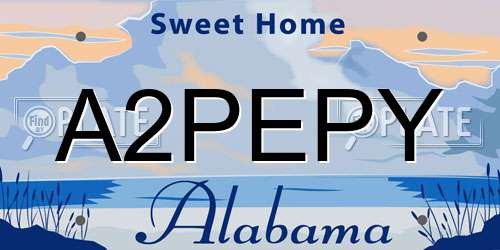 A2PEPY Alabama License Plate