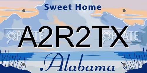 A2R2TX Alabama License Plate