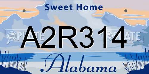 A2R314 Alabama License Plate