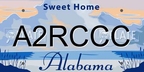 A2RCCC Alabama License Plate