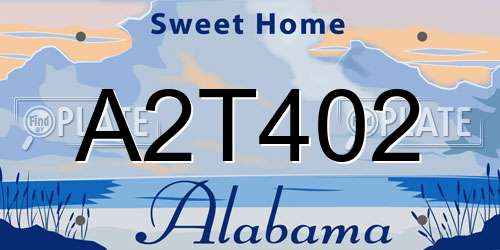 A2T402 Alabama License Plate