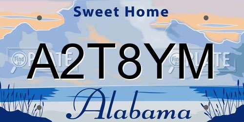 A2T8YM Alabama License Plate