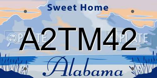 A2TM42 Alabama License Plate