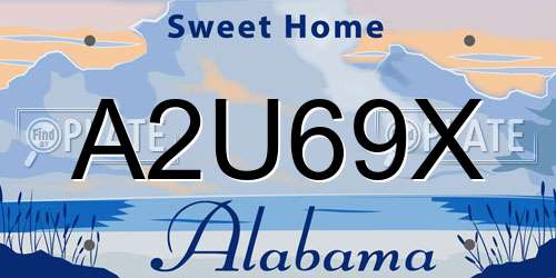 A2U69X Alabama License Plate
