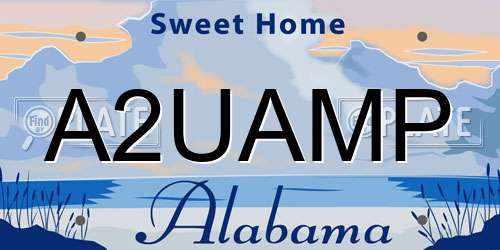 A2UAMP Alabama License Plate