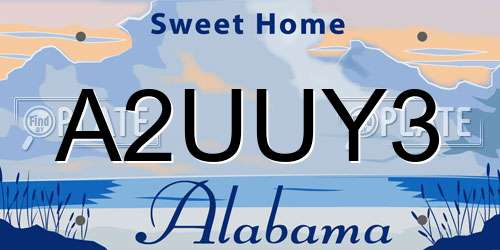 A2UUY3 Alabama License Plate