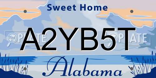 A2YB5T Alabama License Plate