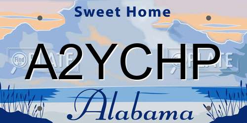 A2YCHP Alabama License Plate