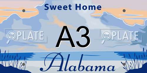 A3 Alabama License Plate