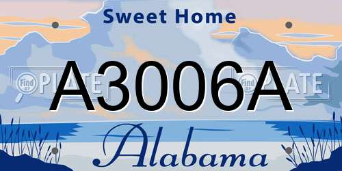 A3006A Alabama License Plate