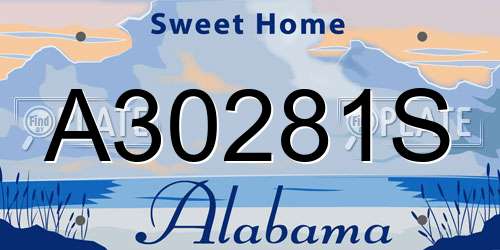 A30281S Alabama License Plate