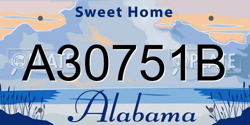 A30751B Alabama License Plate