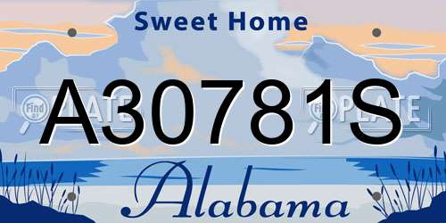 A30781S Alabama License Plate