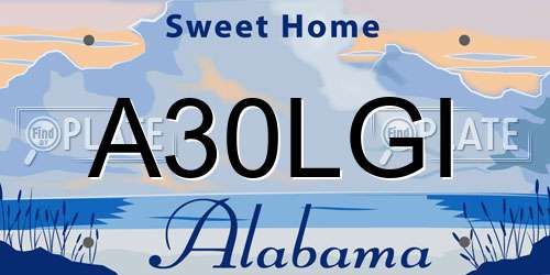A30LGI Alabama License Plate