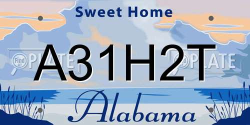 A31H2T Alabama License Plate