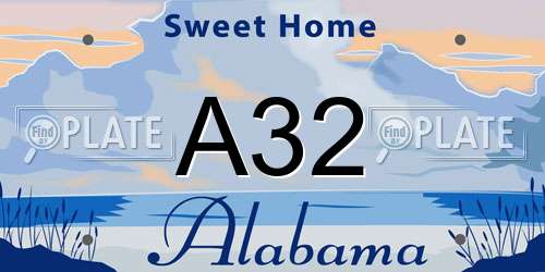 A32 Alabama License Plate