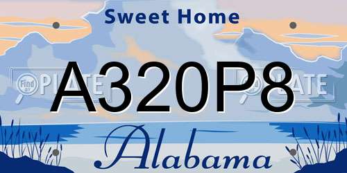 A320P8 Alabama License Plate