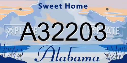 A32203 Alabama License Plate