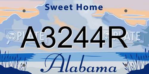 A3244R Alabama License Plate