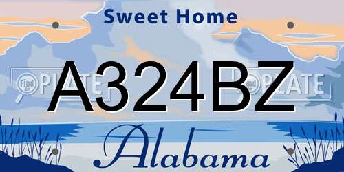 A324BZ Alabama License Plate