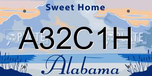 A32C1H Alabama License Plate