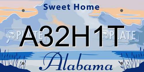 A32H1T Alabama License Plate