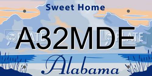 A32MDE Alabama License Plate