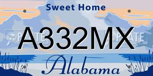 A332MX Alabama License Plate