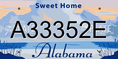 A33352E Alabama License Plate