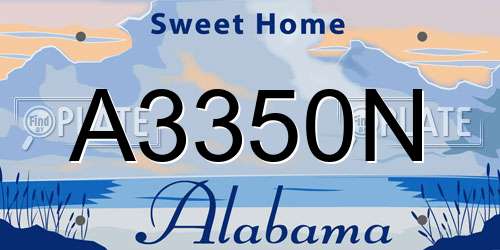 A3350N Alabama License Plate