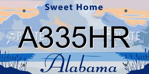 A335HR Alabama License Plate