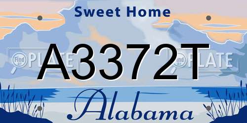 A3372T Alabama License Plate