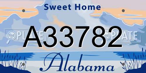 A33782 Alabama License Plate