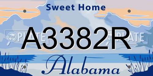A3382R Alabama License Plate